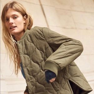 Madewell green quilted jacket